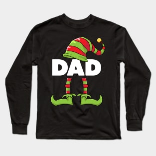 Mens Dad Daddy Elf Funny Matching Christmas Costume Family Long Sleeve T-Shirt